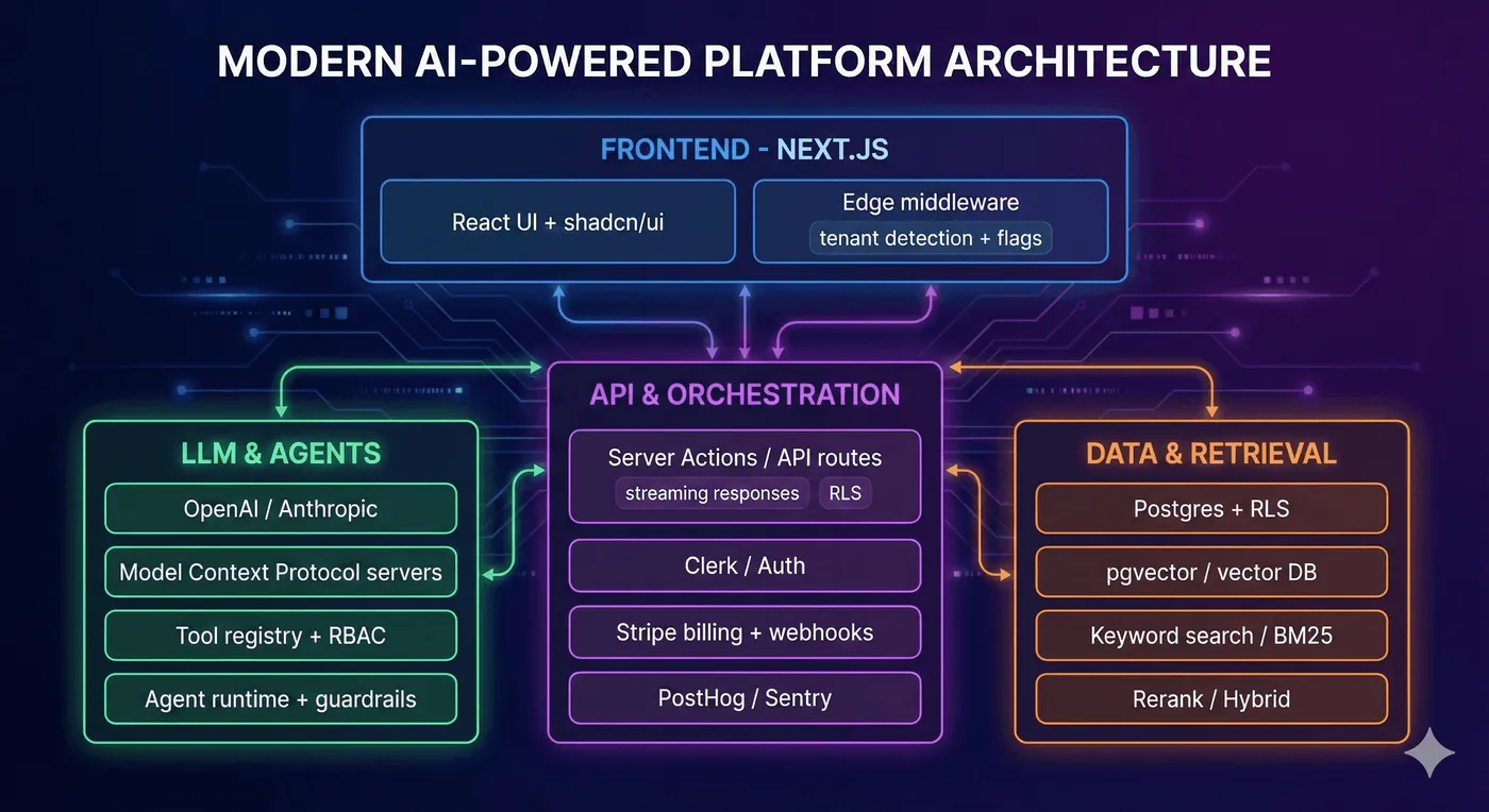 Complete tech stack for modern AI platform development